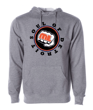 Custom Printed Apparel | Soul of Detroit 2025 | Adult Unisex Hoodie "Soul Logo" (Grey/Navy) - Soul of Detroit 25 - 18706