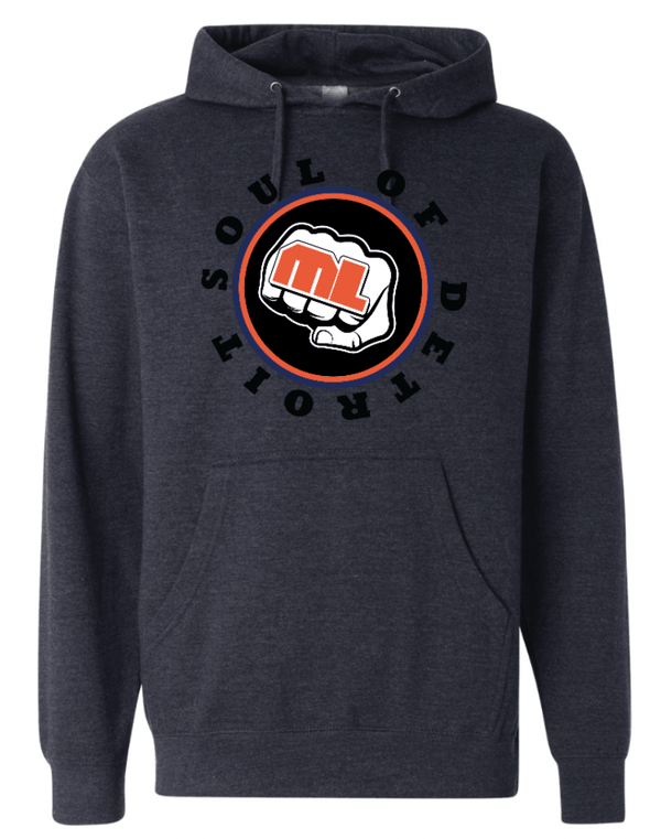 Custom Printed Apparel | Soul of Detroit 2025 | Adult Unisex Hoodie "Soul Logo" (Grey/Navy) - Soul of Detroit 25 - 18706