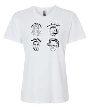 Custom Printed Apparel | Soul of Detroit 2025 | Women's Relaxed T-Shirt "Character Design" (White/Grey) - Soul of Detroit 25 - 18706