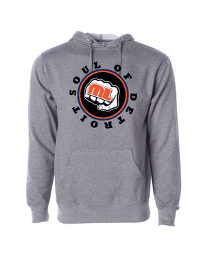 Custom Apparel - Screen Printing - Soul of Detroit - Midweight Hooded Sweatshirt (Grey / Royal) - Soul of Detroit - 16956