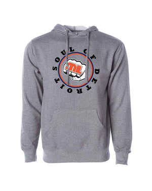 Custom Apparel - Screen Printing - Soul of Detroit - Unisex Grey Hooded Sweatshirt - Hoodie - Soul of Detroit - 14213