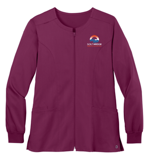 Custom Printed Apparel | Southridge Behavioral Hospital - Women’s Premiere Flex Full - Zip Scrub Jacket - Southridge Behavioral Hospital OD