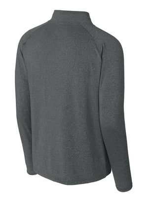 Okemos Special Education Apparel Quarter Zip Charcoal Grey Heather back view
