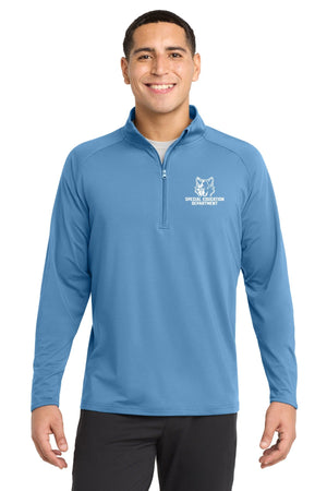 Okemos Special Education Apparel Quarter Zip Carolina Blue front view