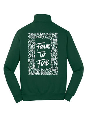Sigma Alpha Sorority Quarter Zip Forest Green back view
