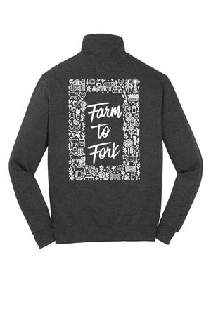 Sigma Alpha Sorority Quarter Zip Graphite Heather back view