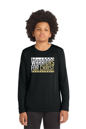 St. Johns Warriors for Christ Long Sleeve Black front view