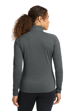 Okemos Special Education Apparel Quarter Zip Charcoal Grey Heather back view