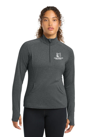 Okemos Special Education Apparel Quarter Zip Charcoal Grey Heather front view