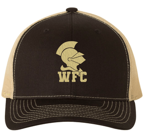 Custom Printed Apparel | St. John's Warriors for Christ Basketball - Trucker Snapback Black/Vegas Gold - St. Johns Basketball F25 - 18589