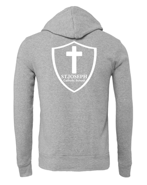 Custom Apparel - Screen Printing - St. Joseph Catholic School - Adult Fleece Hoodie (Black/ Grey) - St. Joesph Catholic School Fall 2024 - 16608