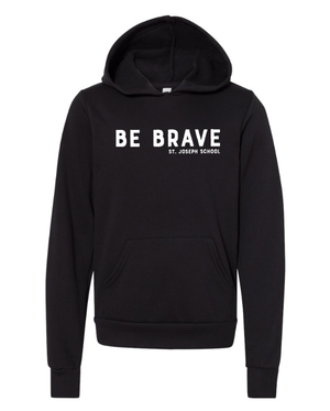 Custom Apparel - Screen Printing - St. Joseph Catholic School - Youth Fleece Pullover Hoodie (Black/ Royal) - St. Joesph Catholic School Fall 2024 - 16608