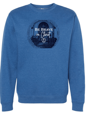 Custom Apparel - Screen Printing - St. Joseph - Fall 2023 - Adult Be Brave in Christ Crewneck Sweatshirt - Crewneck Sweatshirt - St. Joseph - Fall 2023 - 14785