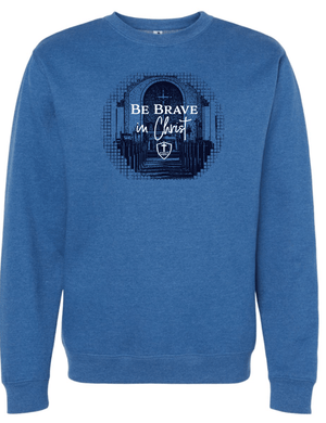 Custom Apparel - Screen Printing - St. Joseph - Fall 2023 - Youth Be Brave in Christ Crewneck Sweatshirt - Crewneck Sweatshirt - St. Joseph - Fall 2023 - 14785
