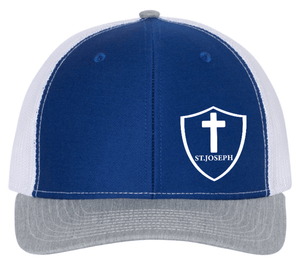 Custom Printed Apparel | St. Joseph Fall 2025 - Snapback Trucker Cap (Grey/Royal) - St.Joseph Fall 2025 - 18144