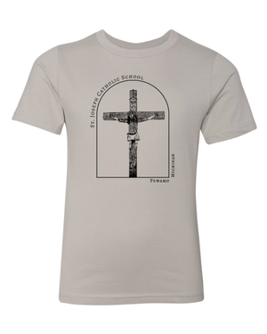 Custom Printed Apparel | St. Joseph Fall 2025 - Youth Light Grey T-Shirt (Arch Design) - St.Joseph Fall 2025 - 18144