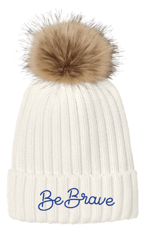 Custom Printed Apparel | St. Joseph Winter 2025 - White Faux Fur Pom Beanie - St.Joseph W25 - 18598