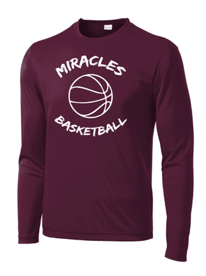 Custom Printed Apparel | St. Martha Basketball Warm - Ups Fall 2025 - Adult Maroon Long Sleeve (PERSONALIZATION REQUIRED) - St. Martha Basketball F25 - 18610
