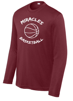 Custom Printed Apparel | St. Martha Basketball Warm - Ups Fall 2025 - Youth Maroon Long Sleeve (PERSONALIZATION REQUIRED) - St. Martha Basketball F25 - 18610