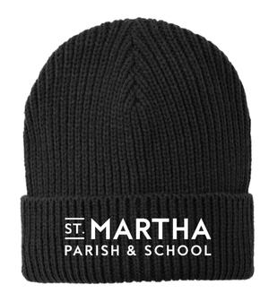 Custom Printed Apparel | St. Martha Fall 2025 - Adult Black Chunky Knit Beanie - St. Martha F25 - 18497