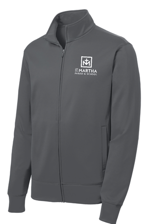 Custom Printed Apparel | St. Martha Fall 2025 - Adult Fleece Full Zip Block Logo Design (Black/Dark Grey) - St. Martha F25 - 18497