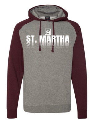 Custom Printed Apparel | St. Martha Fall 2025 - Adult Gunmetal Heather/Maroon Hoodie St. Martha Reflections Design - St. Martha F25 - 18497