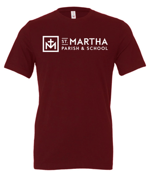 Custom Printed Apparel | St. Martha Fall 2025 - Adult T-Shirt Stay Awesome Design (Slate/Maroon) - St. Martha F25 - 18497