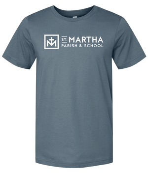 Custom Printed Apparel | St. Martha Fall 2025 - Adult T-Shirt Stay Awesome Design (Slate/Maroon) - St. Martha F25 - 18497