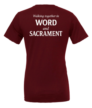 Custom Printed Apparel | St. Martha Fall 2025 - Adult T-Shirt Word and Sacrament Design (MULTIPLE COLOR OPTIONS) - St. Martha F25 - 18497