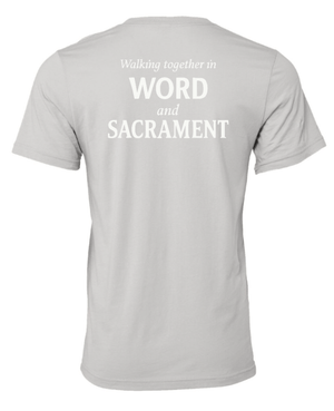 Custom Printed Apparel | St. Martha Fall 2025 - Adult T-Shirt Word and Sacrament Design (MULTIPLE COLOR OPTIONS) - St. Martha F25 - 18497