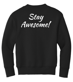 Custom Printed Apparel | St. Martha Fall 2025 - Youth Crewneck Stay Awesome Design (Maroon/Black) - St. Martha F25 - 18497