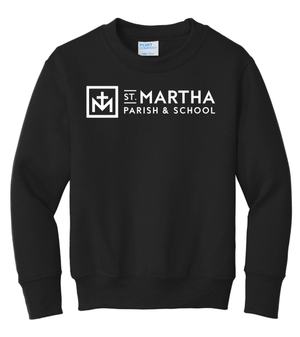 Custom Printed Apparel | St. Martha Fall 2025 - Youth Crewneck Stay Awesome Design (Maroon/Black) - St. Martha F25 - 18497