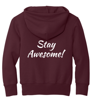 Custom Printed Apparel | St. Martha Fall 2025 - Youth Hoodie Stay Awesome Design (Maroon/Black) - St. Martha F25 - 18497