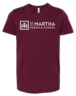 Custom Printed Apparel | St. Martha Fall 2025 - Youth T-Shirt Stay Awesome Design (Maroon/Black) - St. Martha F25 - 18497