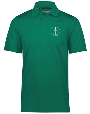 Custom Apparel - Screen Printing - St. Mary Catholic School - Men's Performance Polo (Hunter Green/ Blue/ Black/ Red) - St. Mary Catholic School - 16631