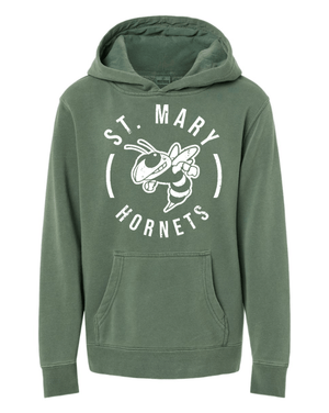 Custom Apparel - Screen Printing - St. Mary Catholic School - Youth Midweight Pigment Dyed Hoodie - St. Mary Catholic School - 16631