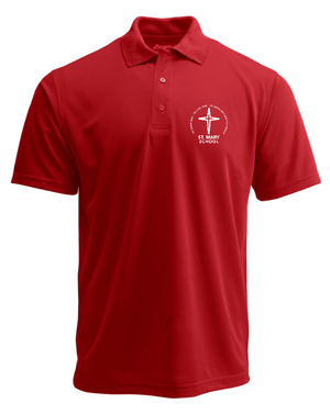 Custom Apparel - Screen Printing - St. Mary Catholic School - Youth Performance Polo (Hunter Green, Red, Black, Blue) - St. Mary Catholic School - 16631