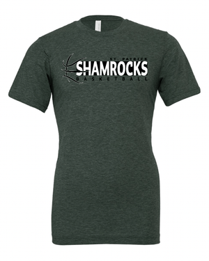 Custom Apparel - Screen Printing - St. Patrick Basketball 2024 - Adult Unisex T-Shirt (Sage / Oatmeal) - St. Patrick Basketball 2024 - 16802