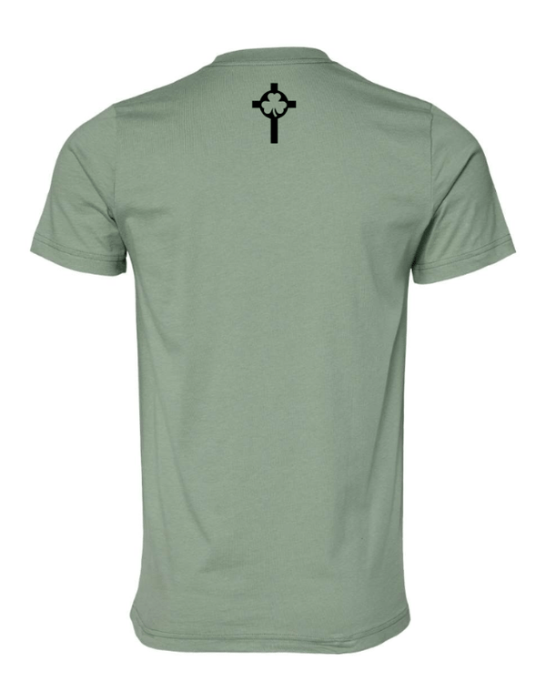 Custom Apparel - Screen Printing - St. Patrick Basketball 2024 - Adult Unisex T-Shirt (Sage / Oatmeal) - St. Patrick Basketball 2024 - 16802