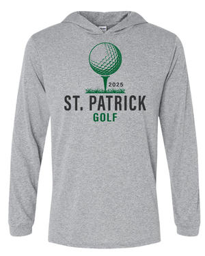 Custom Apparel - Screen Printing - St. Patrick Golf - Performance Hooded Long Sleeve T-Shirt - St. Patrick Golf - 17389