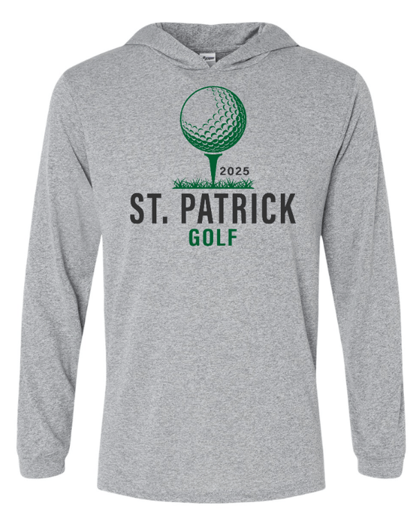 Custom Apparel - Screen Printing - St. Patrick Golf - Performance Hooded Long Sleeve T-Shirt - St. Patrick Golf - 17389