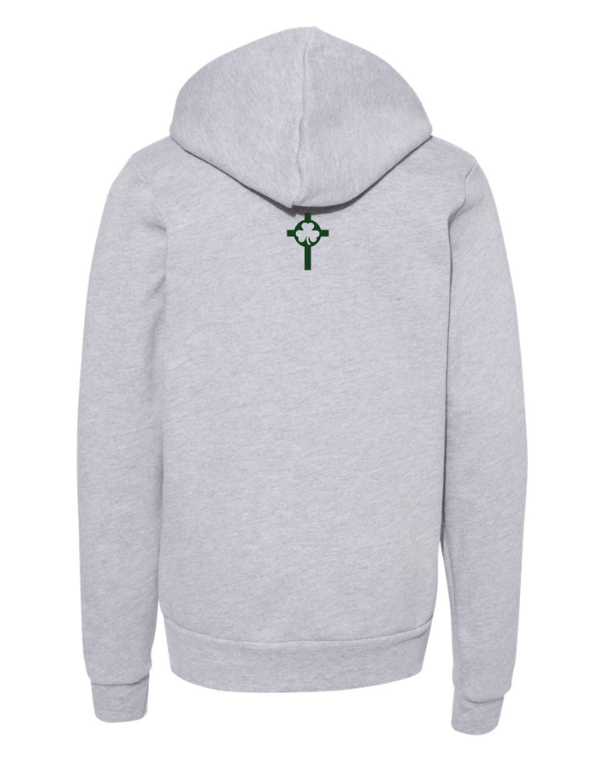 Custom Apparel - Screen Printing - St Patrick High School Football Apparel - Youth Fleece Hoodie Grey - St Patrick Football - 16266