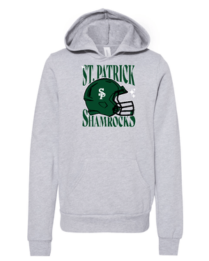 Custom Apparel - Screen Printing - St Patrick High School Football Apparel - Youth Fleece Hoodie Grey - St Patrick Football - 16266