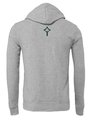 Custom Apparel - Screen Printing - St Patrick HS Football - Adult Sponge Fleece Hoodie Grey - St Patrick Football - 16266