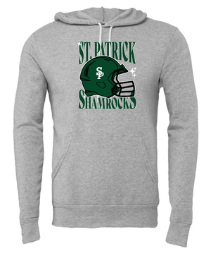 Custom Apparel - Screen Printing - St Patrick HS Football - Adult Sponge Fleece Hoodie Grey - St Patrick Football - 16266