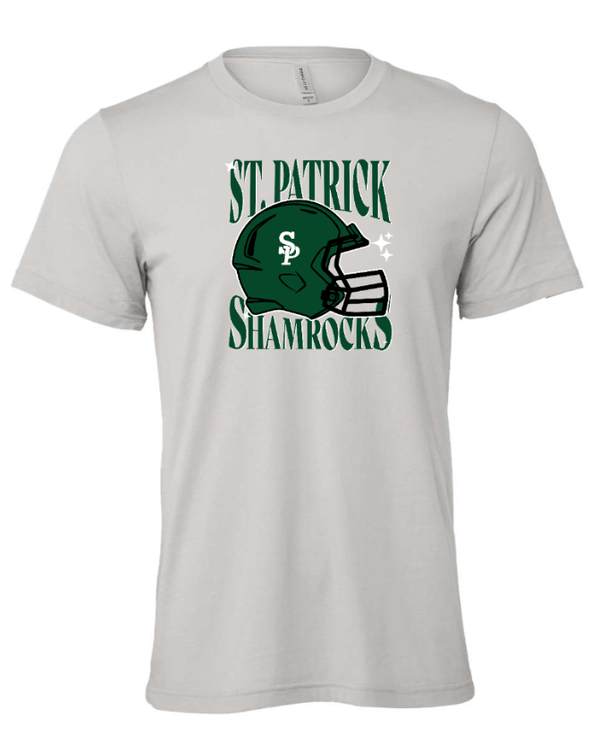 Custom Apparel - Screen Printing - St Patrick HS Football - Adult Unisex Jersey Tee Grey - St Patrick Football - 16266