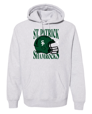 Custom Apparel - Screen Printing - St Patrick HS Football - Heavyweight Cross Grain Hooded Sweatshirt - St Patrick Football - 16266