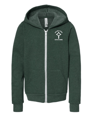 Custom Apparel - Screen Printing - St. Patrick Schools - Youth Full Zip Hoodie - St Patrick Schools - 14838