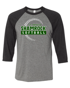 Custom Apparel - Screen Printing - St. Patrick Softball & Baseball - Three Quarter Sleeve Tee - St. Patrick Softball & Baseball - 17469
