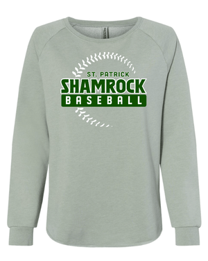 Custom Apparel - Screen Printing - St. Patrick Softball & Baseball - Women's Wave Wash Crewneck Sweatshirt - St. Patrick Softball & Baseball - 17469